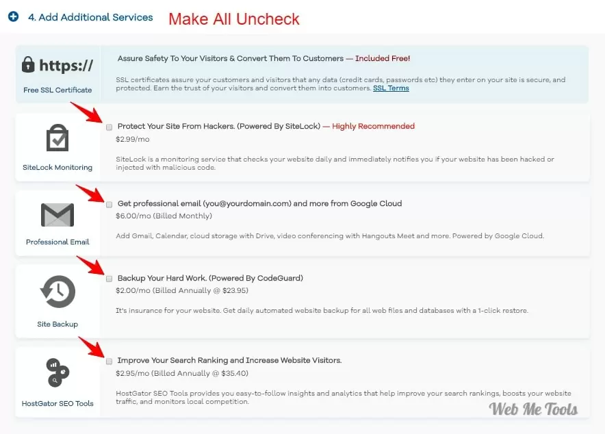 HostGator Hosting Add Ons