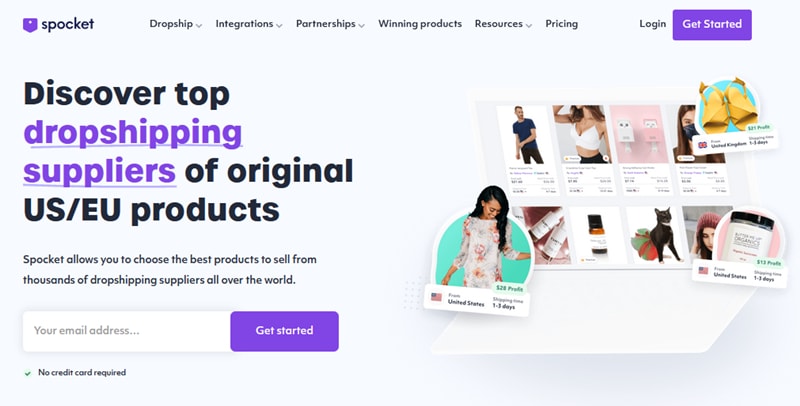 spocket noi fornitore dropshipping per shopify