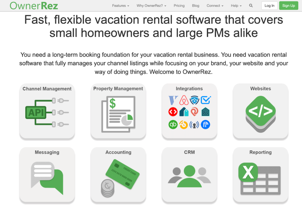 proprietário da página inicial do software de gestão hoteleira rez