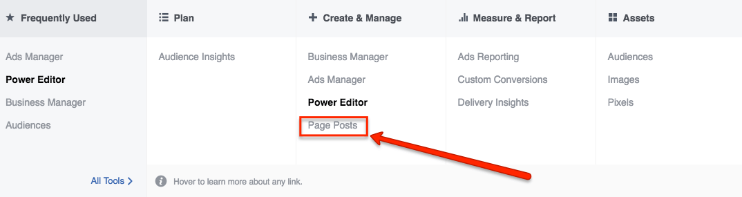إنشاء منشور مظلم