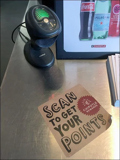 Exemplu de cod QR de recompense Chipotle