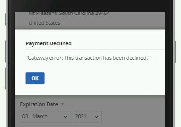 payment error notification
