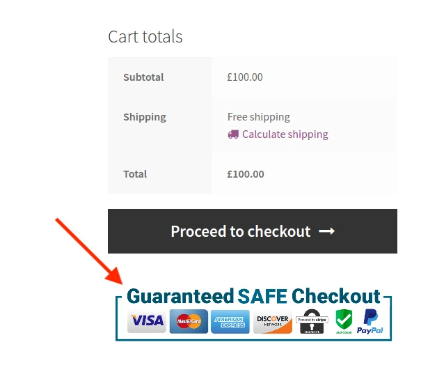 Trust badges on checkout page