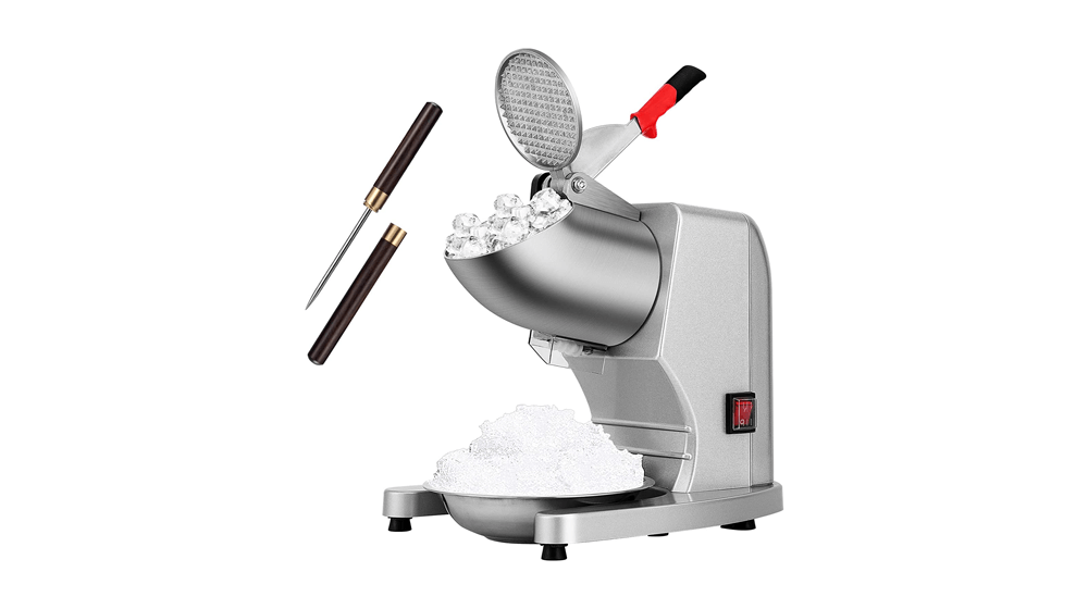 VIVOHOME, înălțime de 11 inci, cu lame duble, mașină de ras de gheață, mașină de făcut conuri de zăpadă