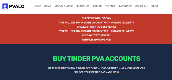 Pvalo - cumpără conturi Tinder