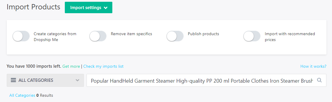 Dostosuj importowane produkty w DropshipMe