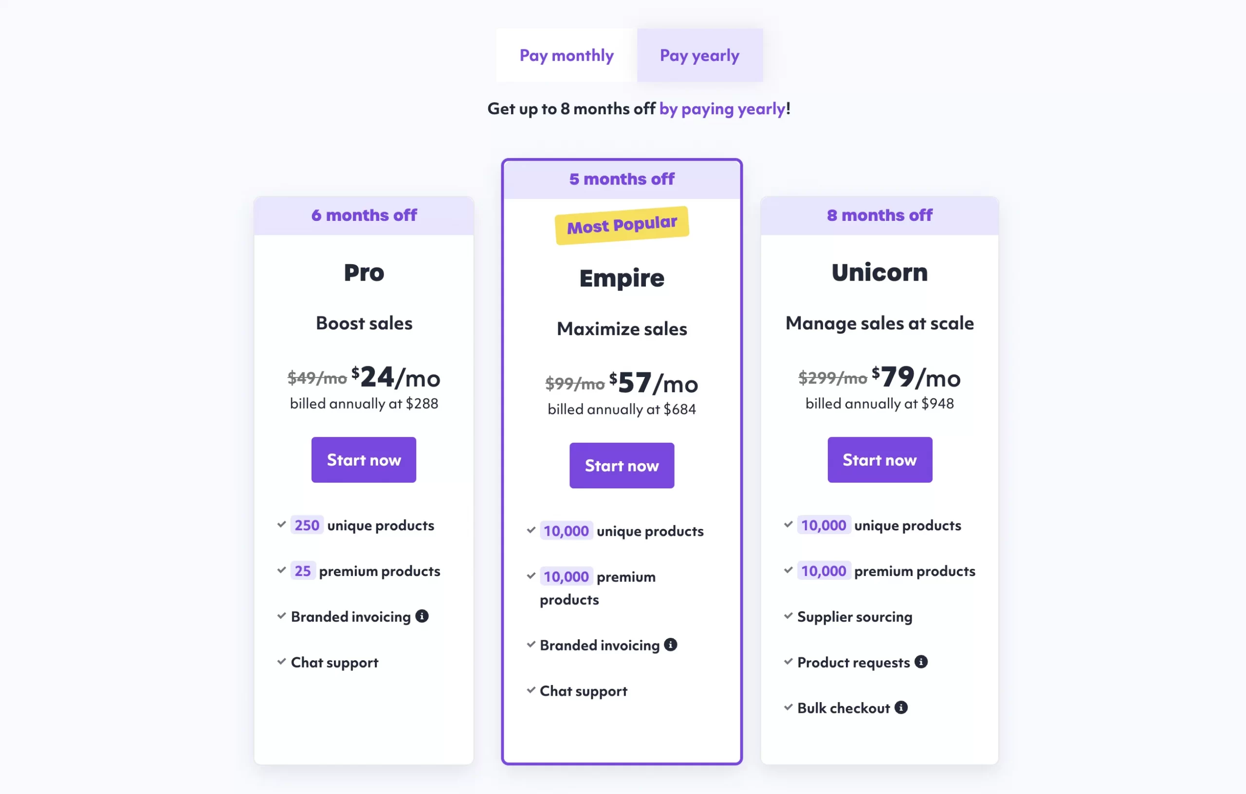 Roczny plan cenowy Spocket