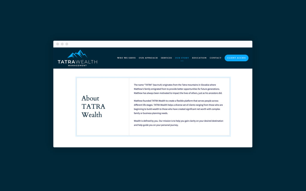 Обо мне для Tatra Wealth