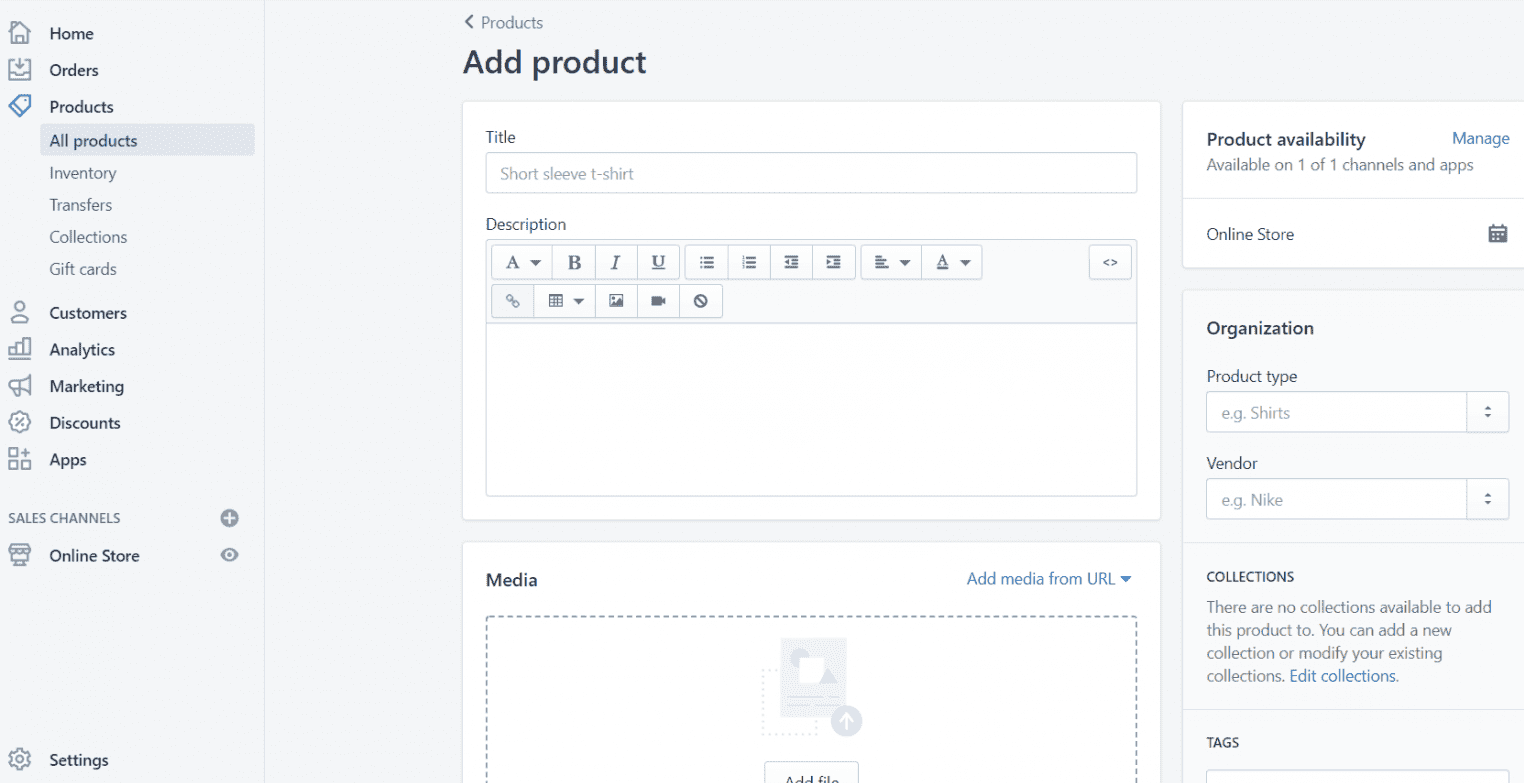 Pulpit nawigacyjny Shopify