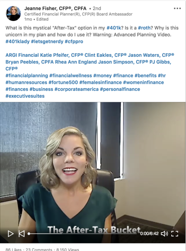 Видео LinkedIn с Джинни Фишер