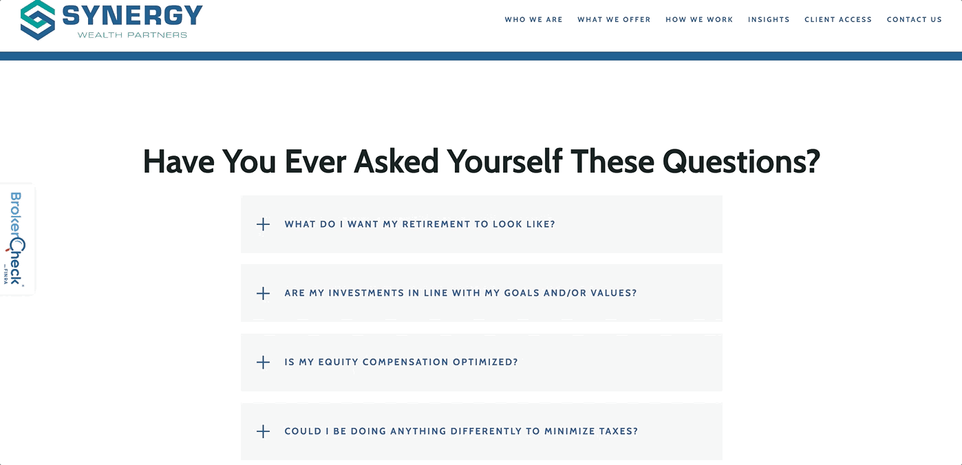 Questions urgentes sur Synergy Wealth