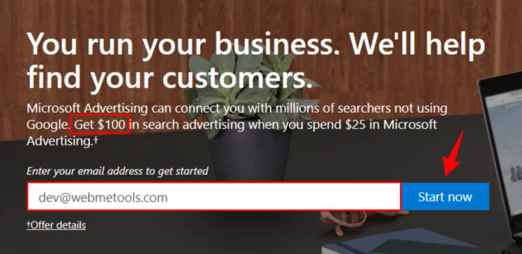 Free $100 Microsoft Bing Credit