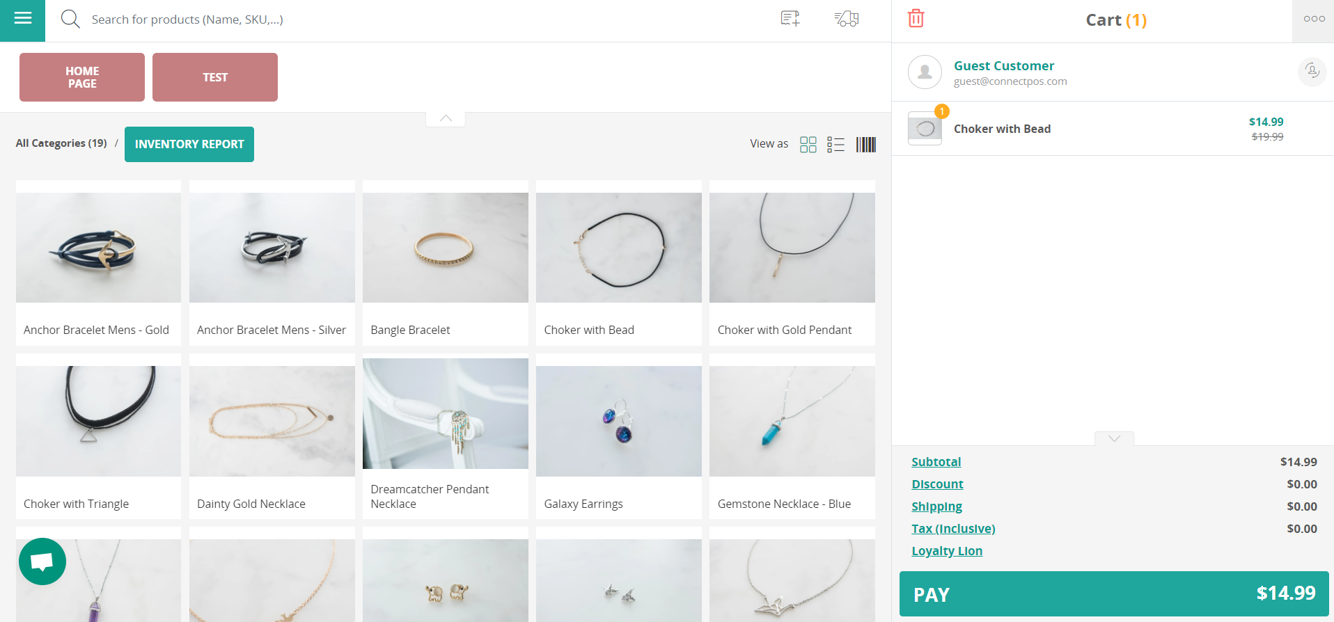 Ekran sprzedaży ConnectPOS