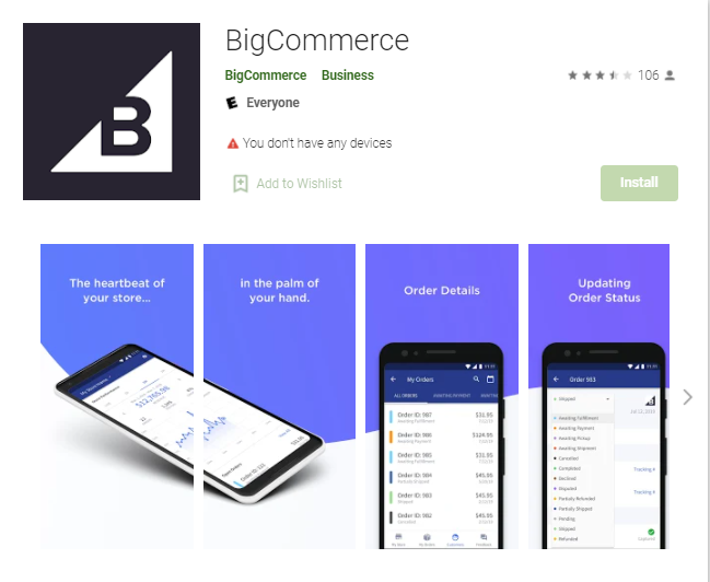 Aplikacja mobilna BigCommerce