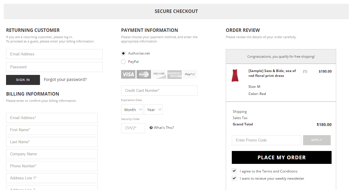 Domyślna płatność BigCommerce