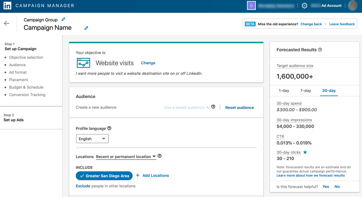 Image result for linkedin ads dashbaord