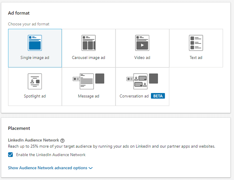 Types of LinkedIn Advertisement