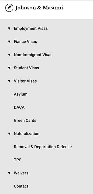 เมนูมือถือสำหรับออกแบบเว็บไซต์สำนักงานกฎหมาย