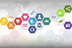 un'immagine di molte opzioni di icone dei social media per la tua nuova campagna di social media marketing dentale con 321 web marketing