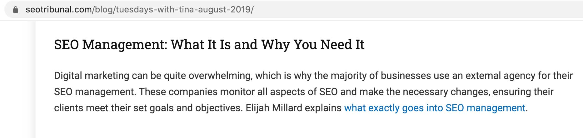 Backlink naturel d'un blogueur renvoyant vers l'un des blogs de 321 Web Marketing