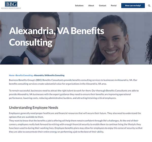 lokale seo-geo-seite der versicherungsagentur