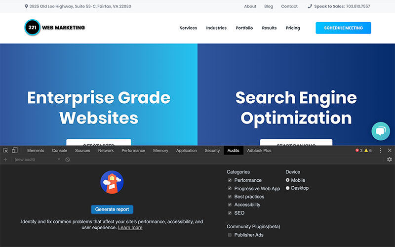 321 Google Lighthouse-Audit