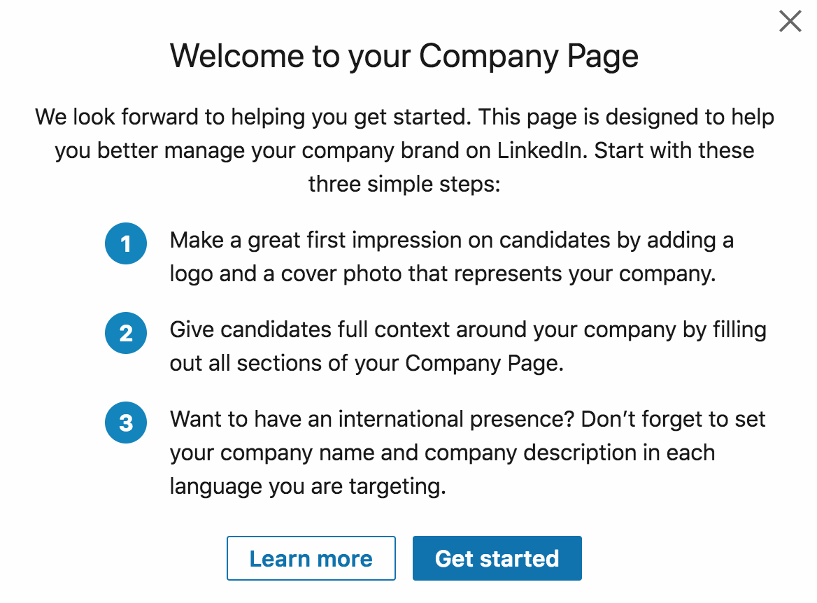 歡迎來到您的公司頁面