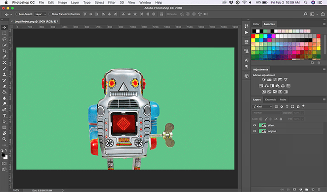フライホイールグリッチ効果フォトショップによるレイアウト複製レイヤーの名前を変更するチュートリアルの方法