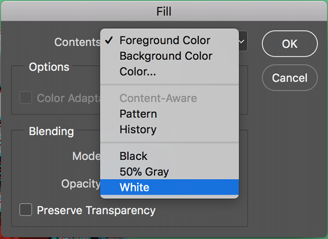 フライホイールグリッチ効果フォトショップによるレイアウトチュートリアル塗りつぶしコンテンツ白