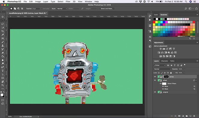 フライホイールグリッチ効果フォトショップによるレイアウトチュートリアルでレイヤーマスクを追加する方法