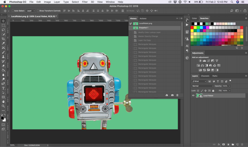 フォトショップグリッチ効果アクションスナップショットを作成