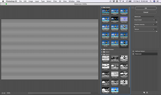 フライホイールグリッチ効果フォトショップによるレイアウト水彩画のチュートリアル方法