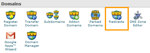 cPanel - Domains - Redirects