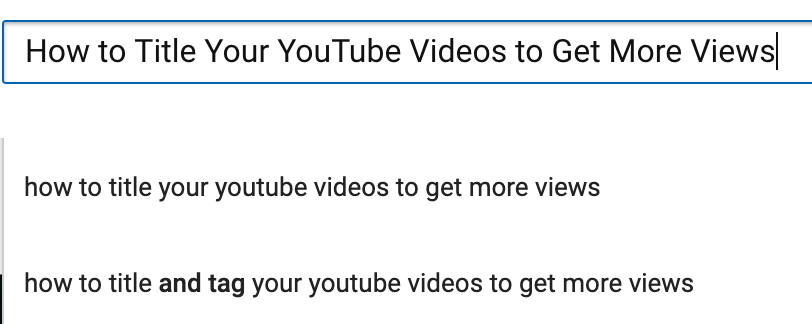 Búsqueda de autocompletar de YouTube