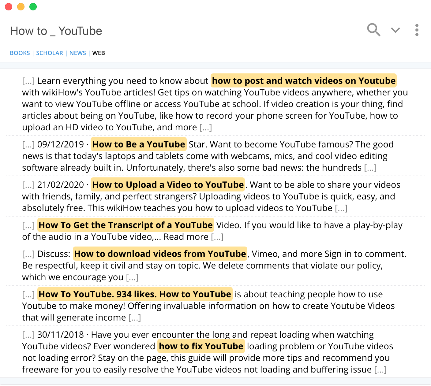 Investigación de palabras clave de Writefull