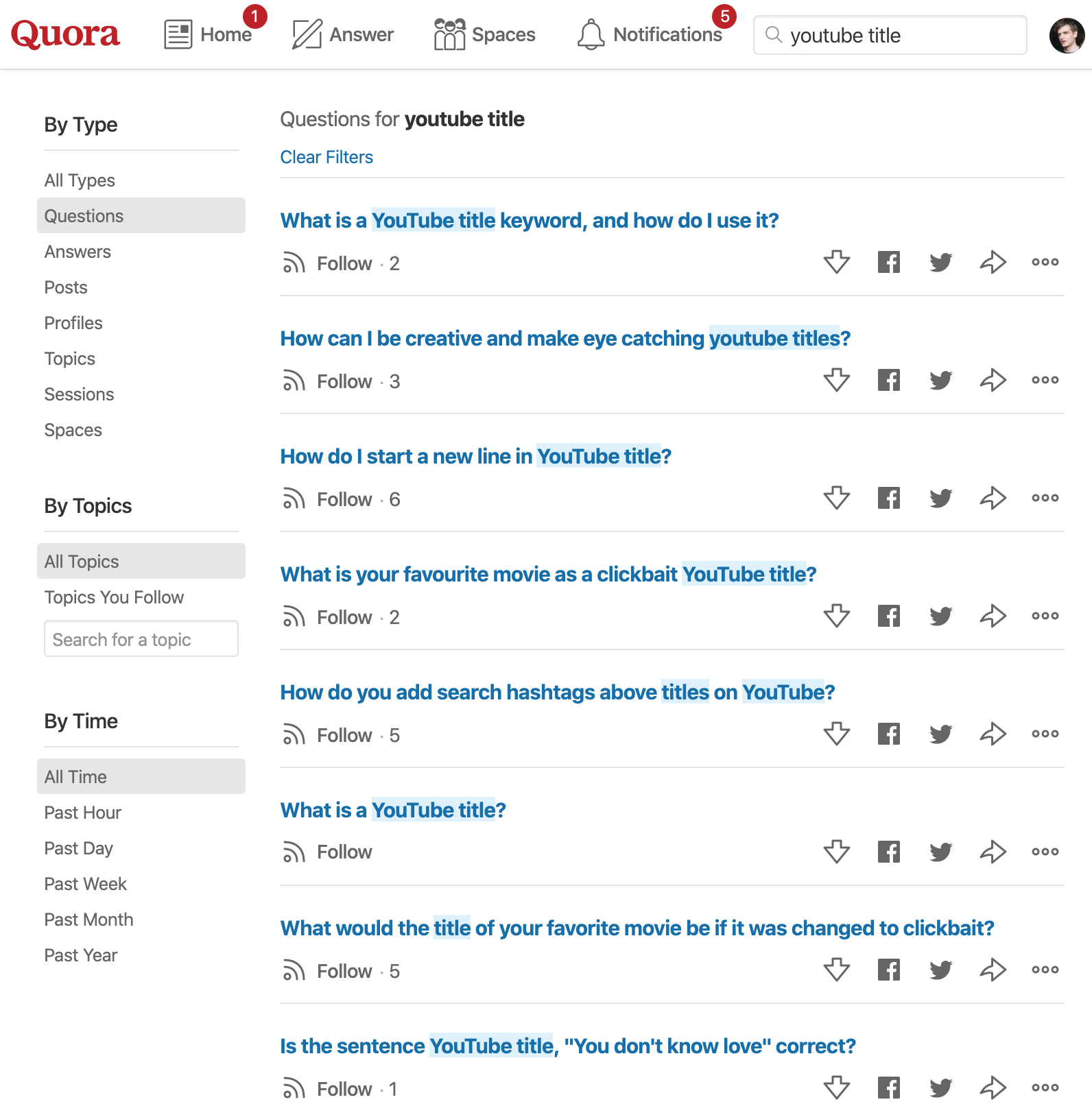 Investigación de palabras clave de Quora