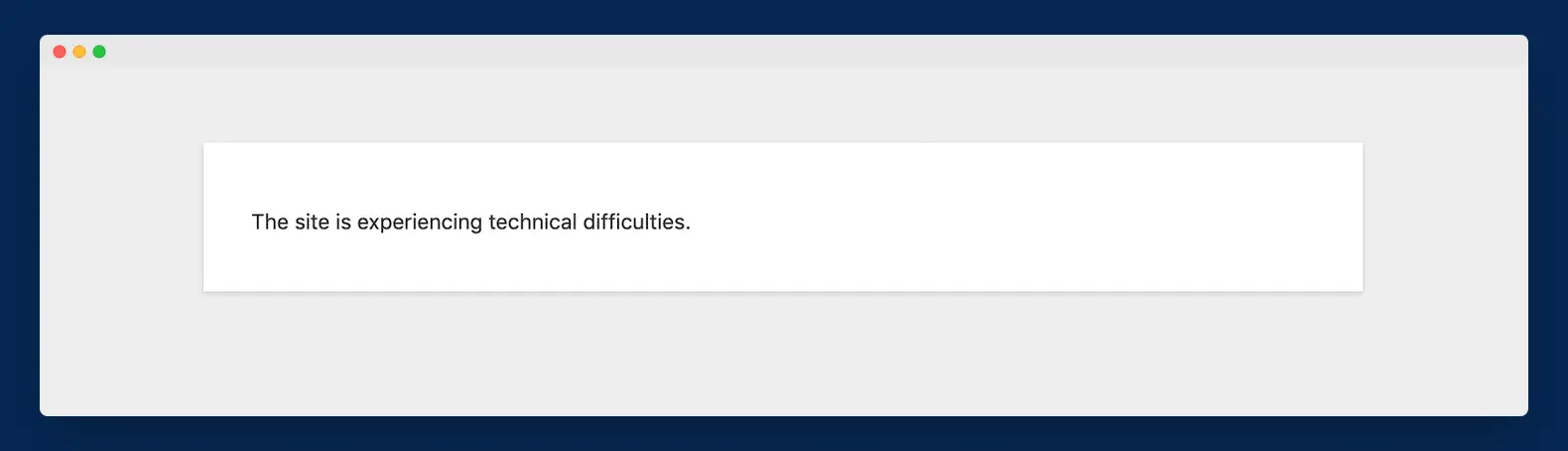 site is experiencing technical error, technical error