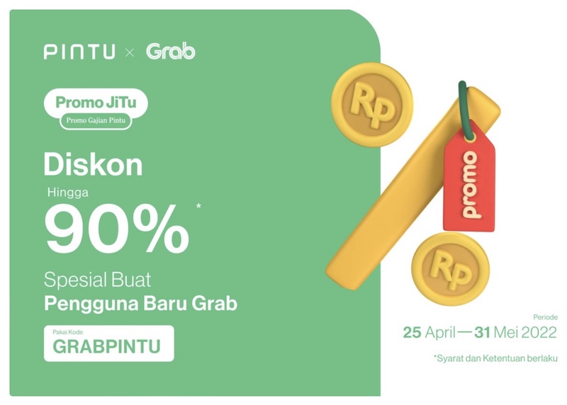 Pintu 파트너십 프로모션 - Grab 서비스 최대 90% 할인