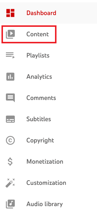 Contenu de Creator Studio