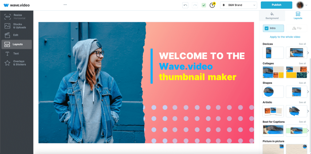 amusez-vous avec le nouveau créateur de vignettes Wave.video
