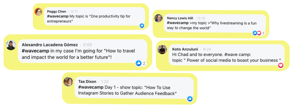 Wave Camp第一天的直播創意