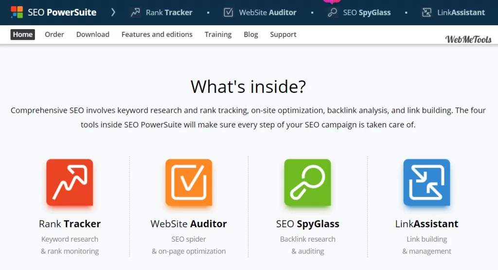 SEO PowerSuite 工具主页