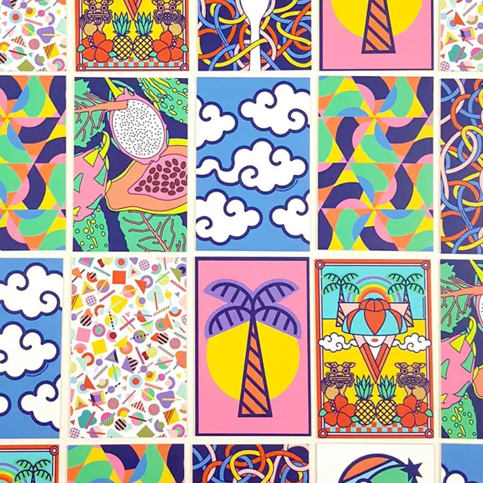 визитки с графическим дизайном - Красочные визитки Seasons of Victory