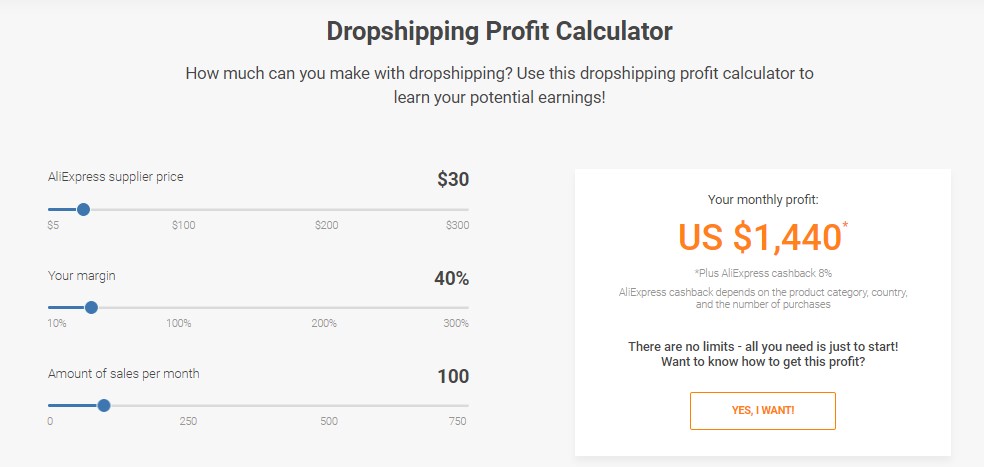 AliDropship Dropshipping 계산기