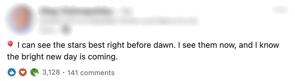 Inspirationszitat aus einem LinkedIn-Beitrag