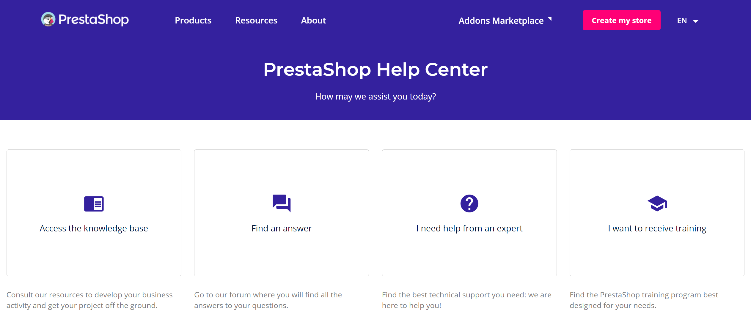 Suporte PrestaShop
