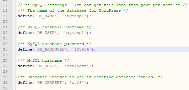 Database Config File