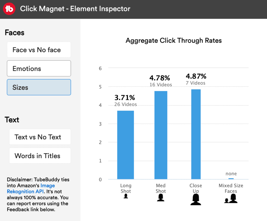 انقر فوق أحجام وجه مفتش عنصر المغناطيس