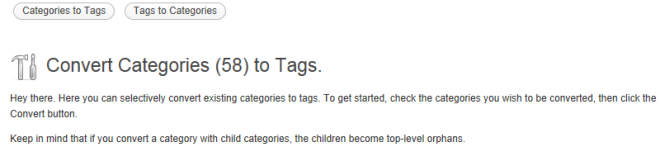 Convert Categories to Tags