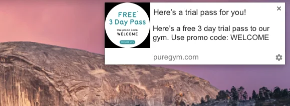 Beispiel einer Push-Benachrichtigung mit spannenden Angeboten